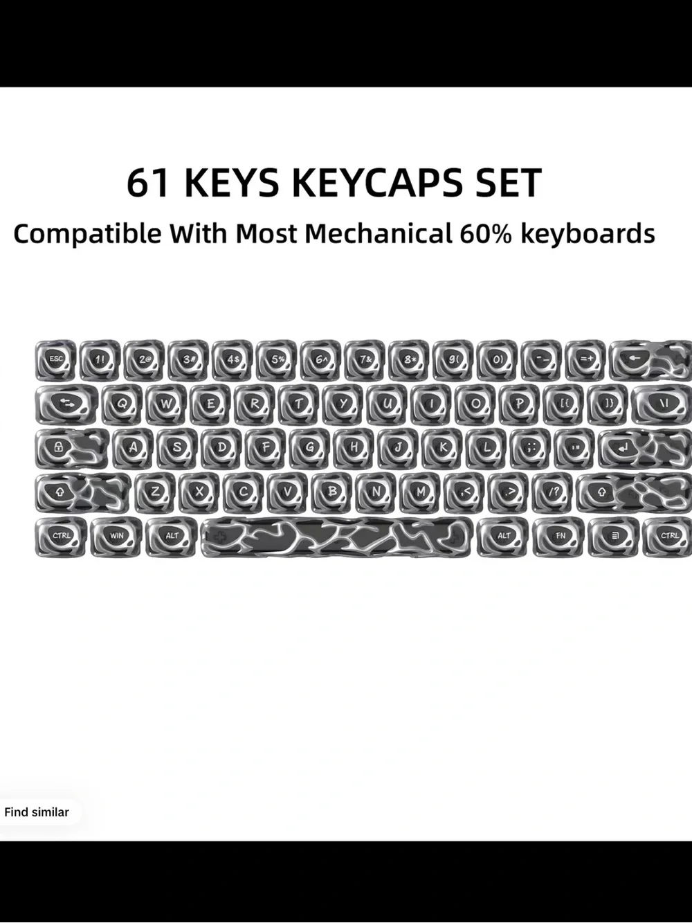 XVX Venom Silver Keycap Set - 61 pieces